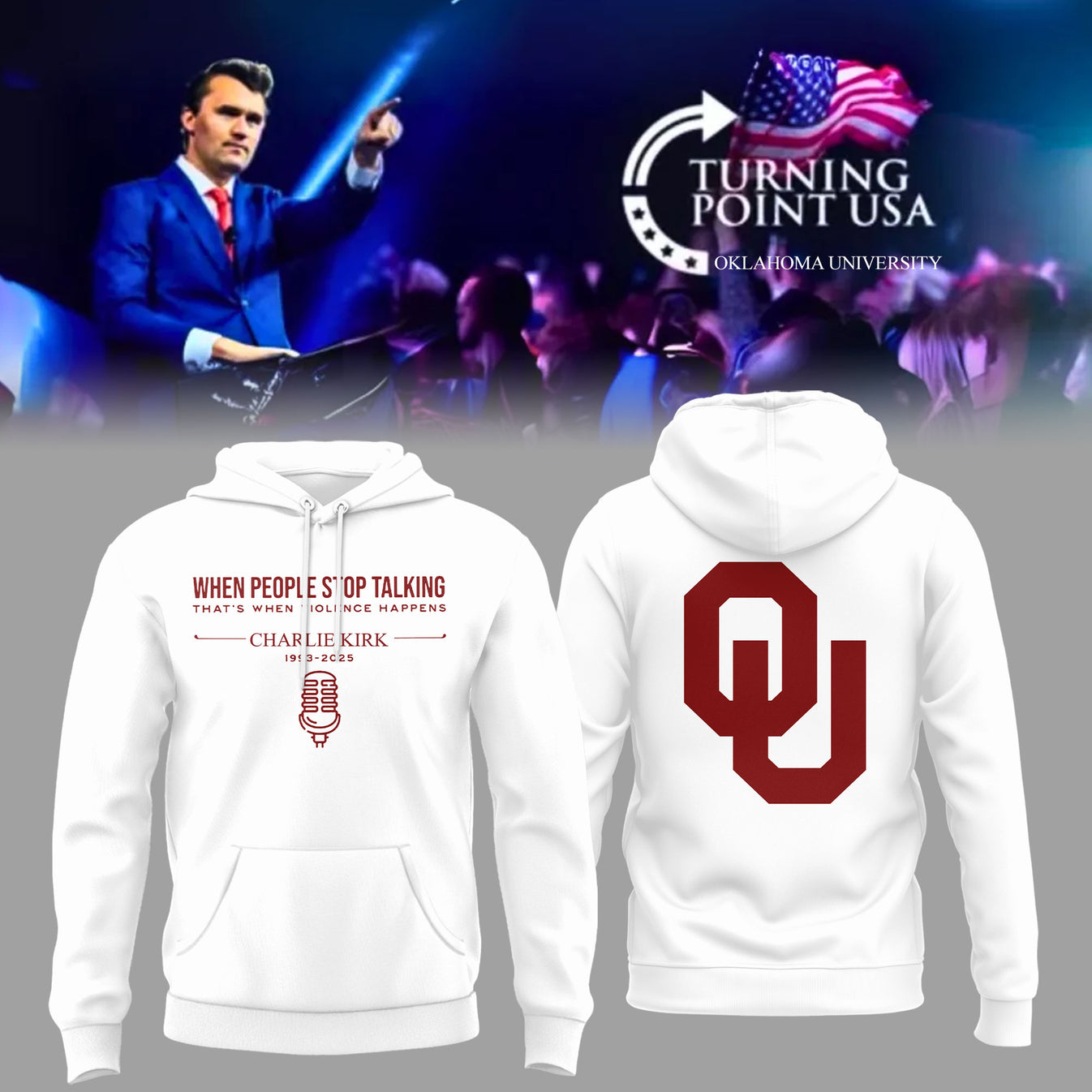 The University Of Oklahoma x Turning Point USA 2025 Hoodie