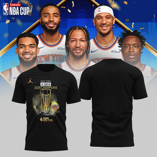 New York Knicks 2025 Emirates Cup Champions T-Shirt