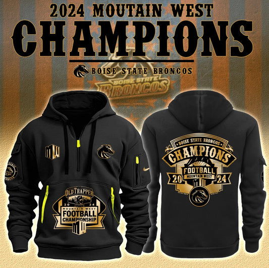 Boise State Broncos 2024 Moutain West Football Champion New Hoodie