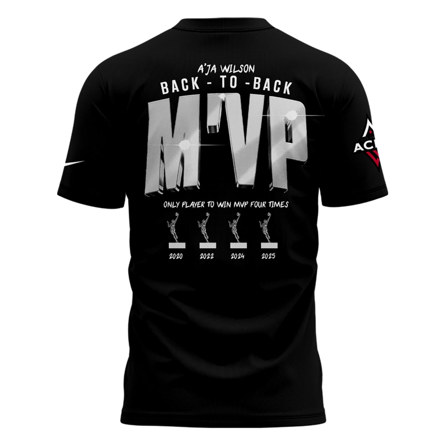 Unisex Las Vegas Aces A’ja Wilson Playa Society Black 2025 WNBA MVP T-Shirt