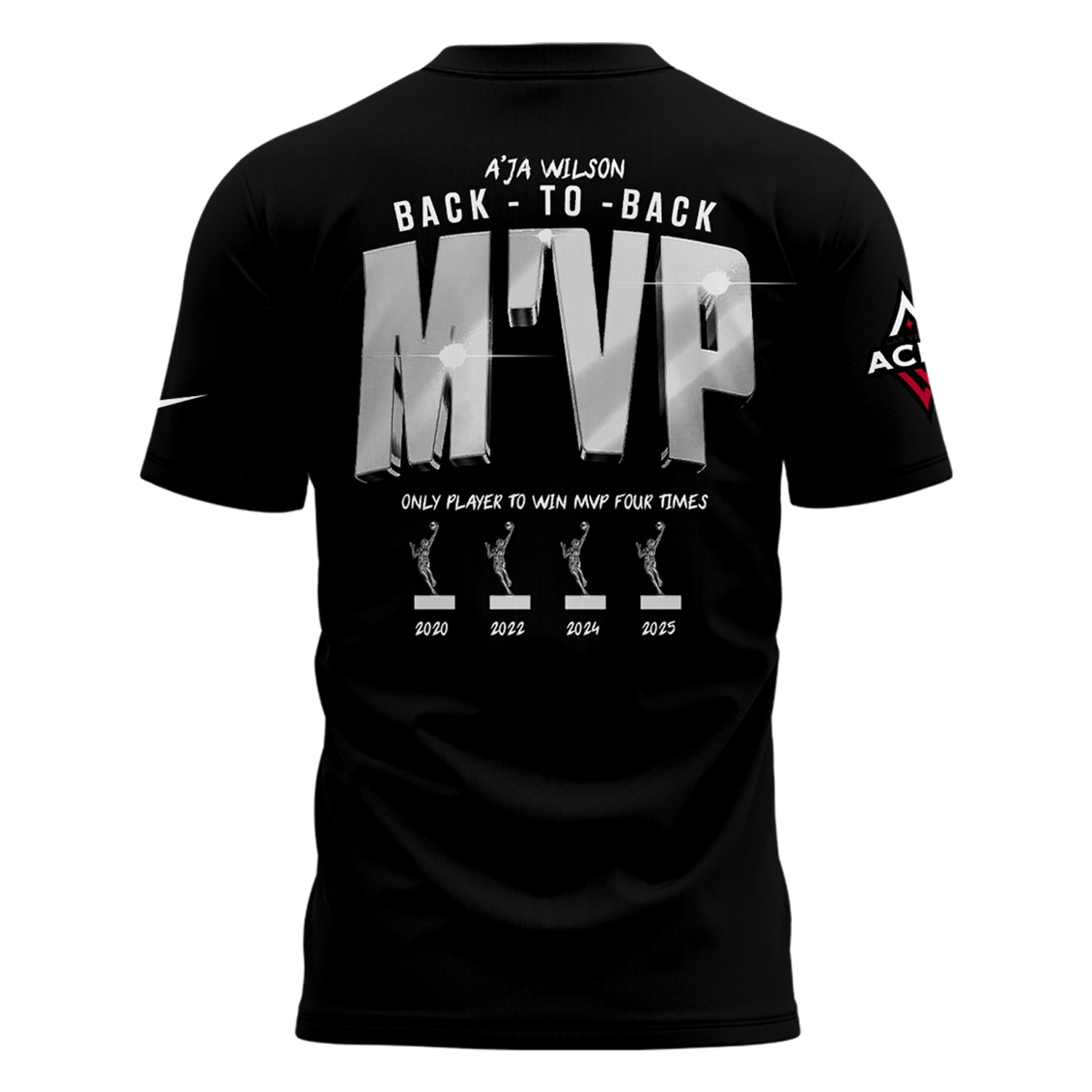 Unisex Las Vegas Aces A’ja Wilson Playa Society Black 2025 WNBA MVP T-Shirt