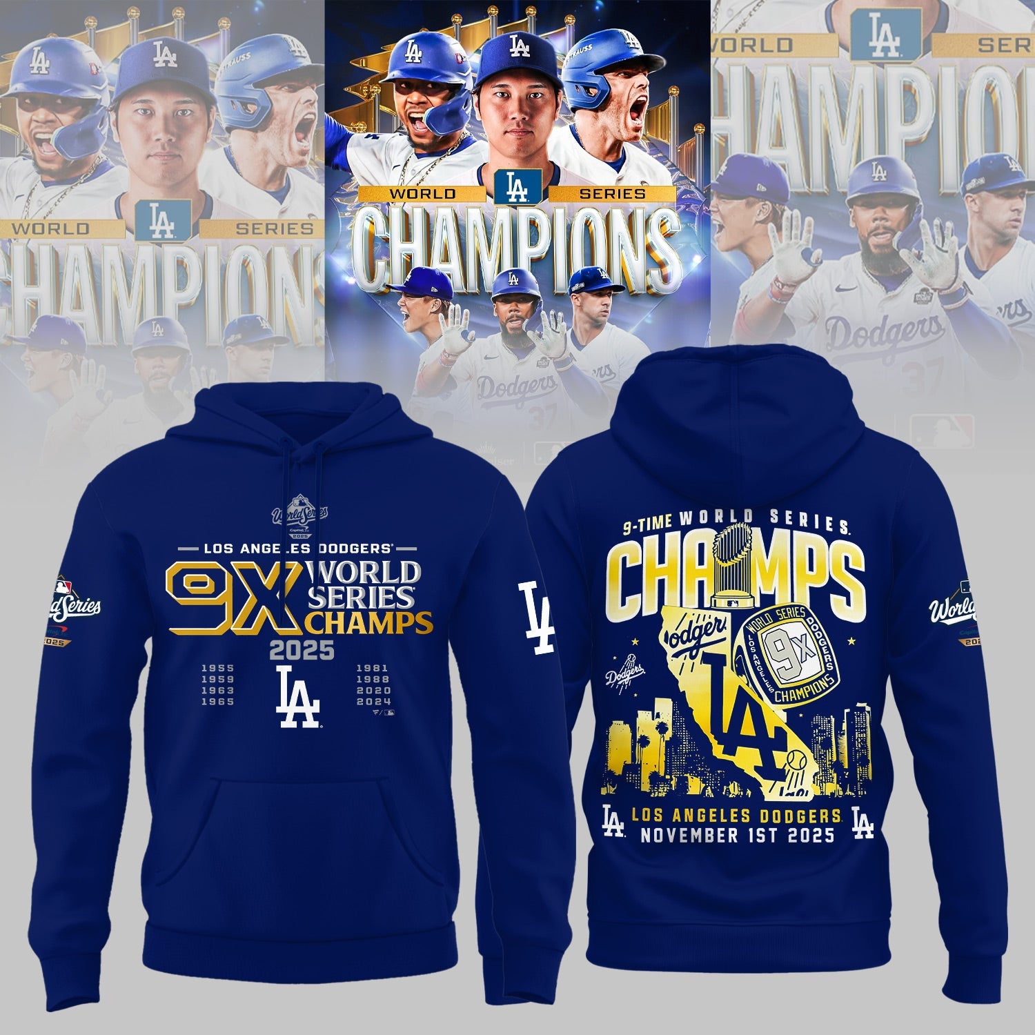 LA Dodgers – 2025 World Series Champions Limited Edition Combo Hoodie