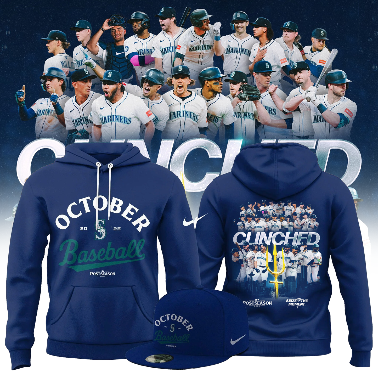Seattle Mariners 2025 Postseason Collection Hoodie