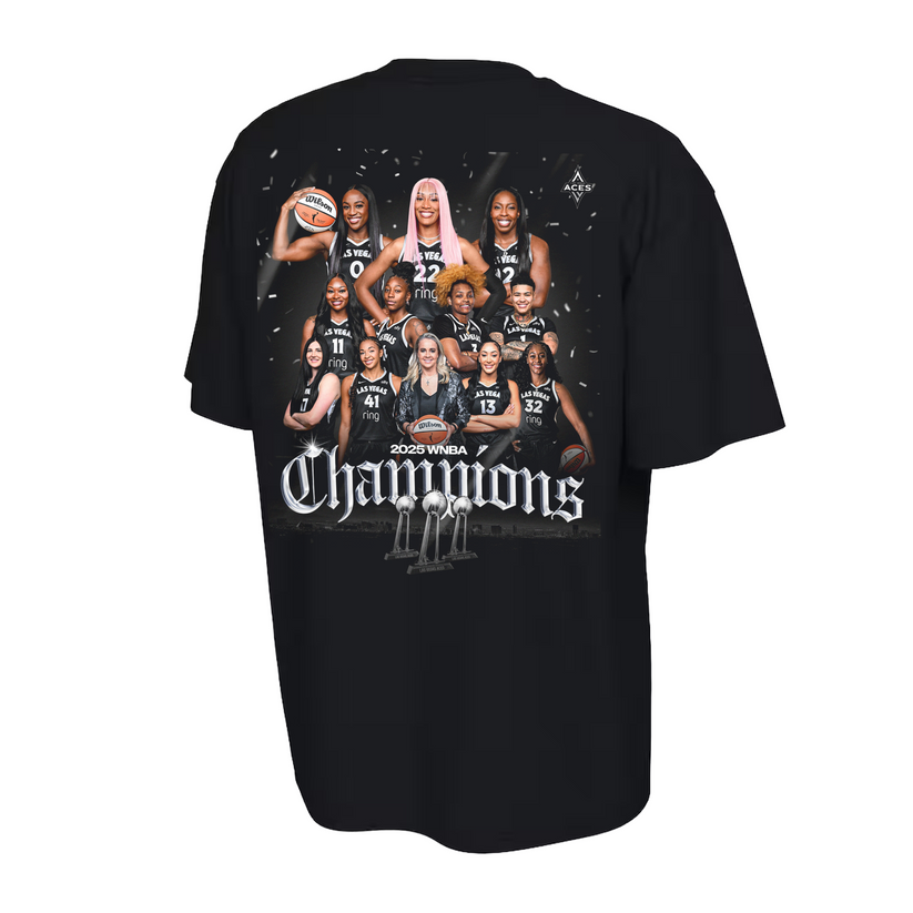 Exclusive Release T-Shirt Las Vegas Aces 2025 WNBA Finals Champions 2-Side Black