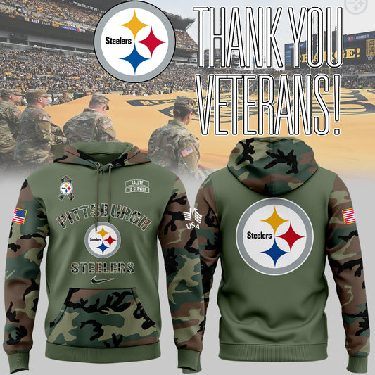 Premium Pittsburgh Steelers Football Gear - Pittsburgh Steelers 2024 Military Appreciation Hoodie