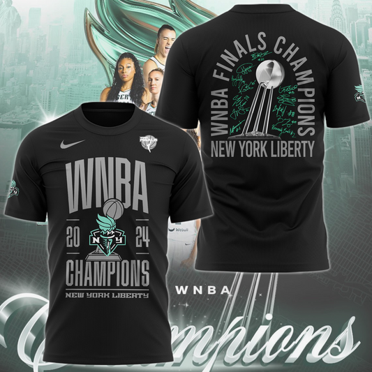 2024 WNBA Champions New York Liberty T-shirt Jogger & Cap NY Liberty Silver Champions Set