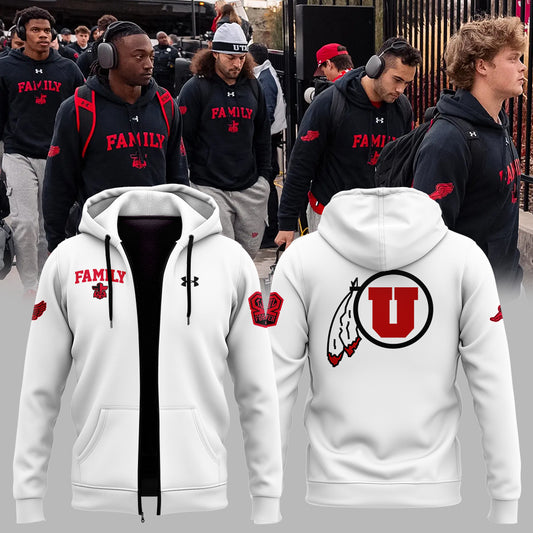 Special New Family Forever Utah Football Zip Hoodie