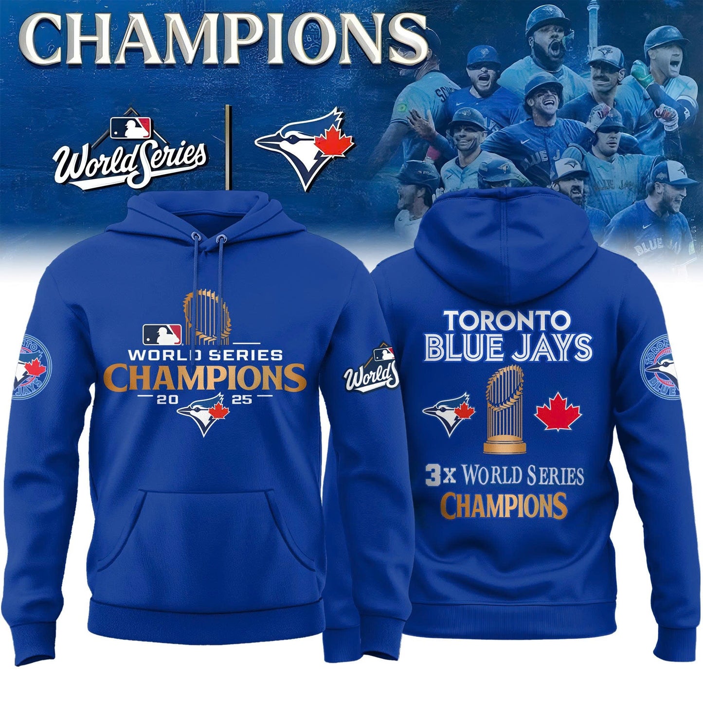 Toronto Blue Jays 2025 World Series Champions Limited Edition Combo Hoodie