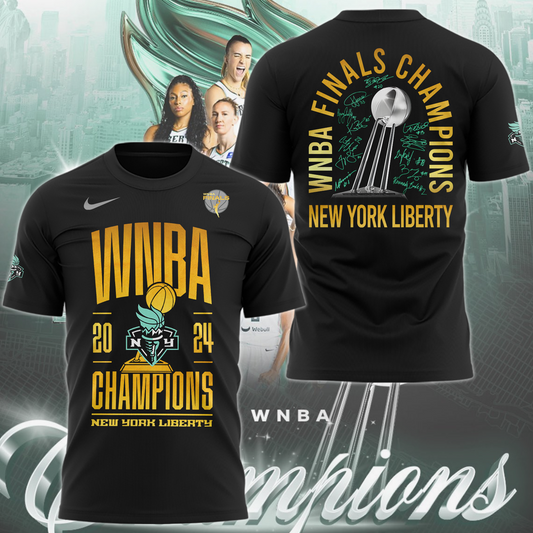 2024 WNBA Champions New York Liberty T-shirt Jogger & Cap NY Liberty Golden Champions Set