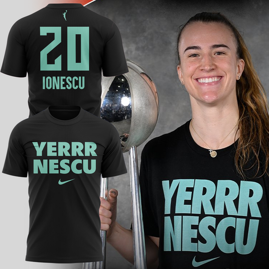 2024 WNBA Champions New York Liberty T-shirt Jogger & Cap Sabrina Ionescu’s Yerrr Nescu NY Chams Liberty Set