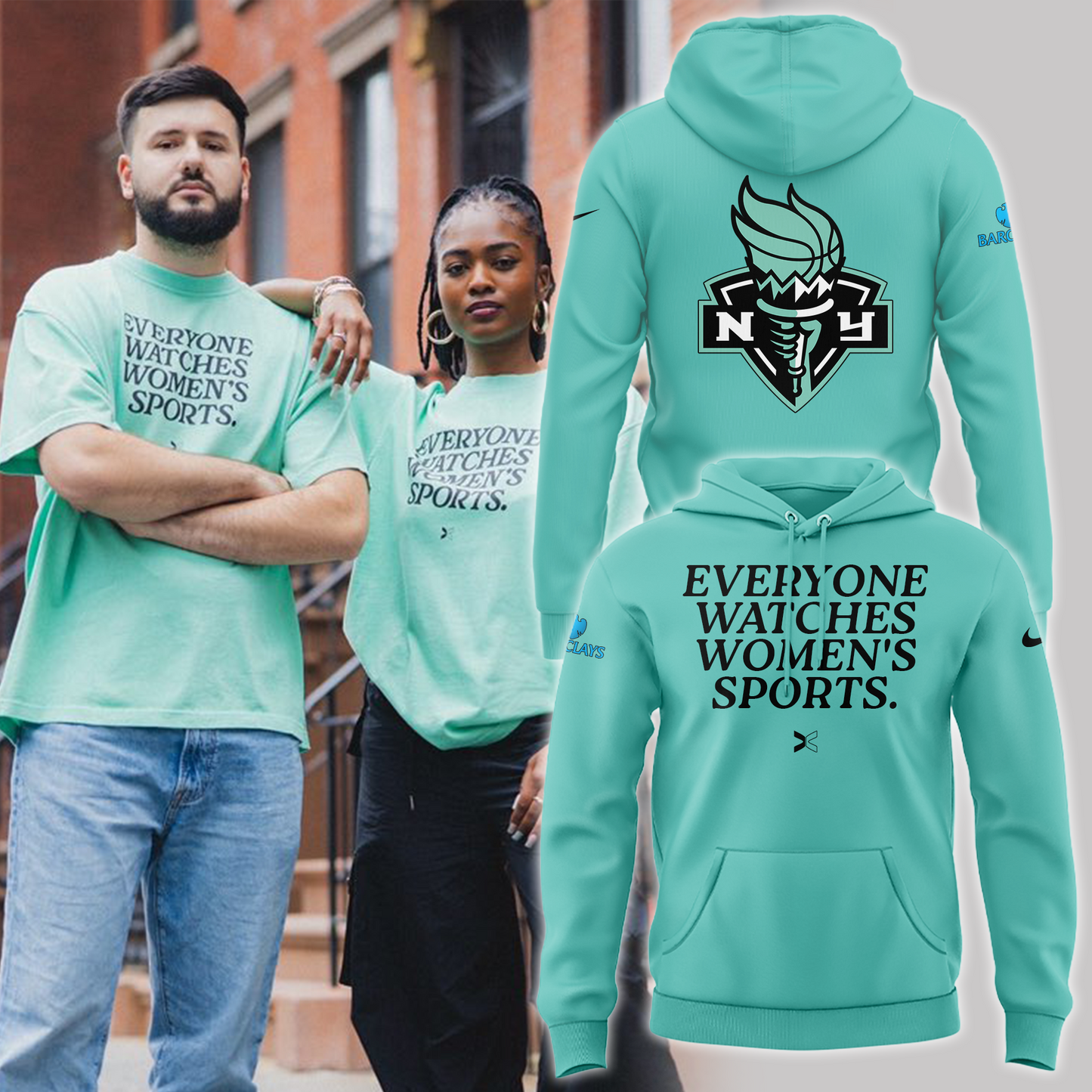 2024 WNBA Champions New York Liberty Hoodie - NY Liberty History Champions Turquoise Set