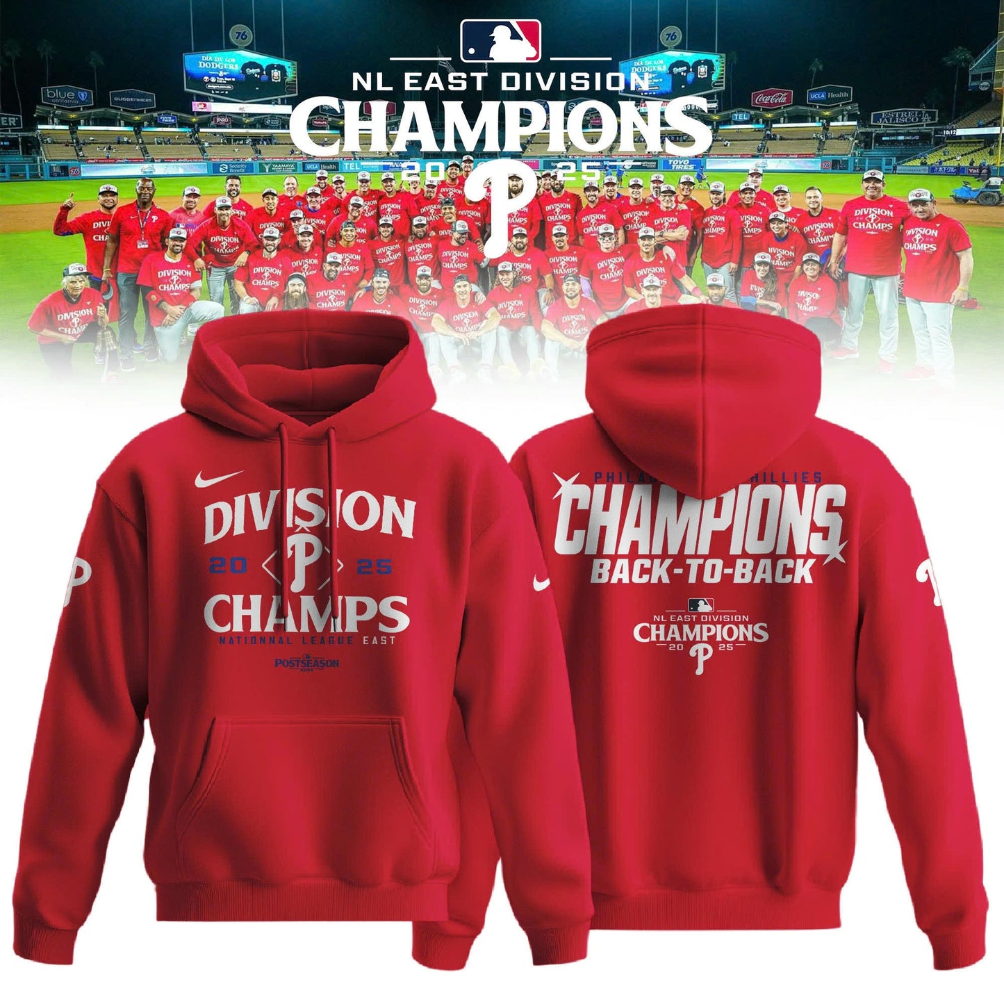 Philadelphia Phillies Hoodie BACK-TO-BACK NL EAST CHAMPIONS