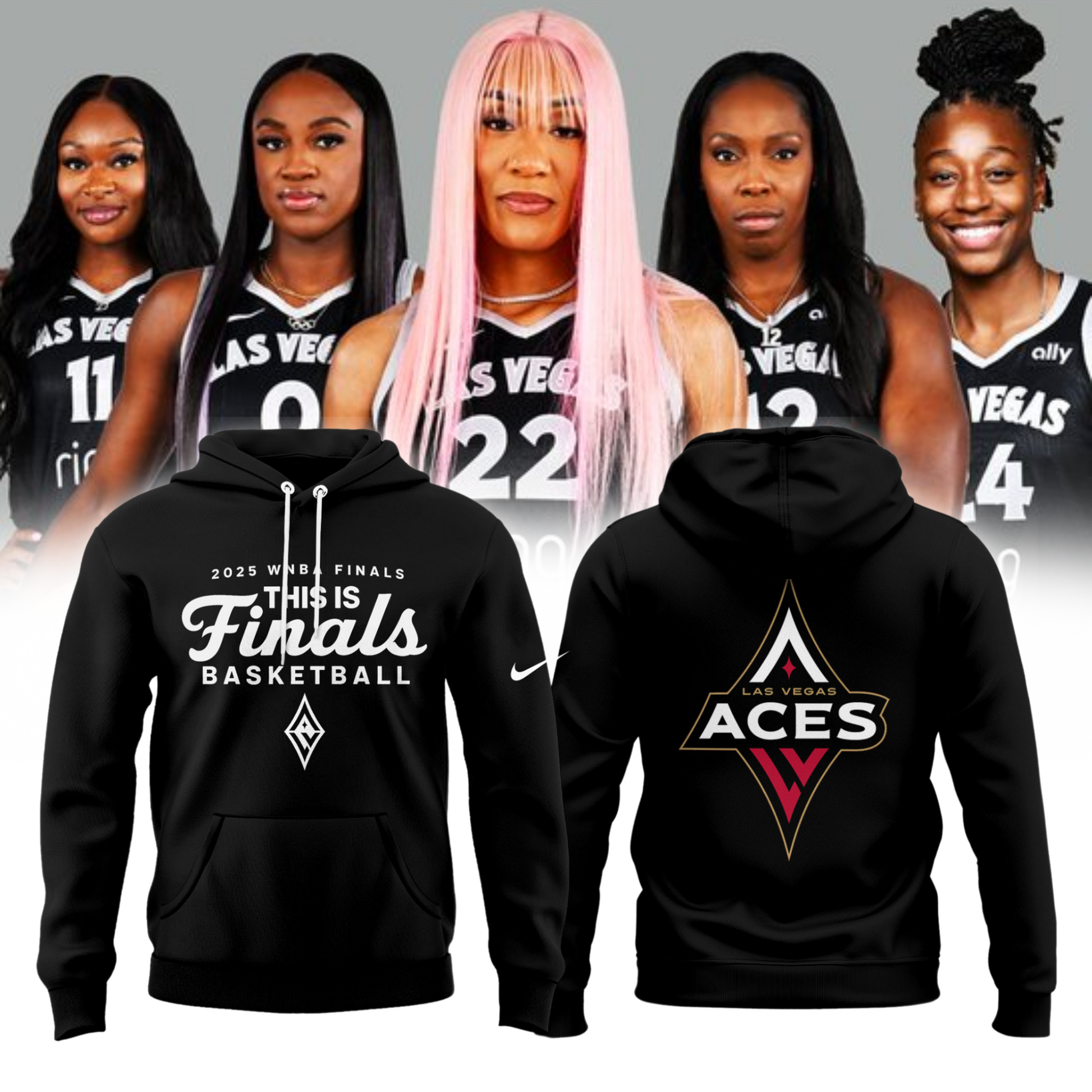 Las Vegas Aces 2025 Playoffs Hoodie – Raise The Stakes v2