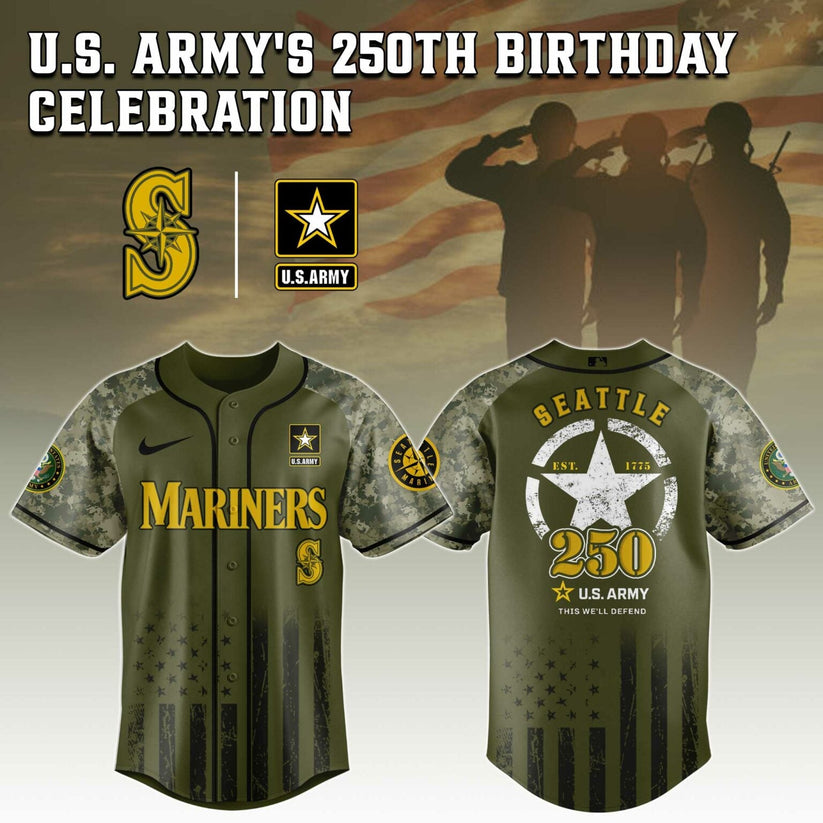Seattle Mariners x 250 U.S. ARMY Baseball Jersey - Salute to Service