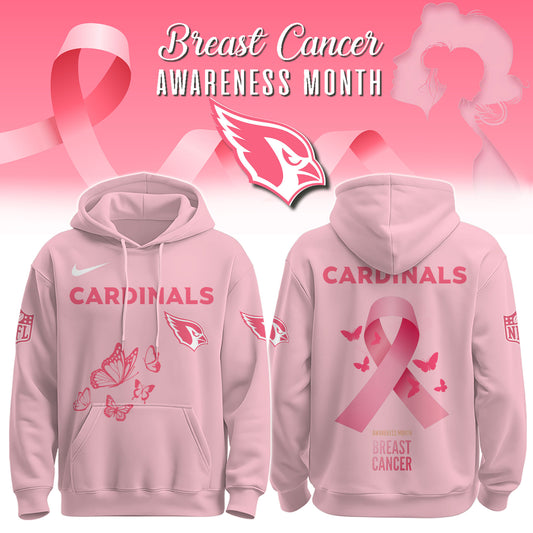 Wear It Pink 2025 - Arizona Cardinals Breast Cancer Awareness Edition Hoodie