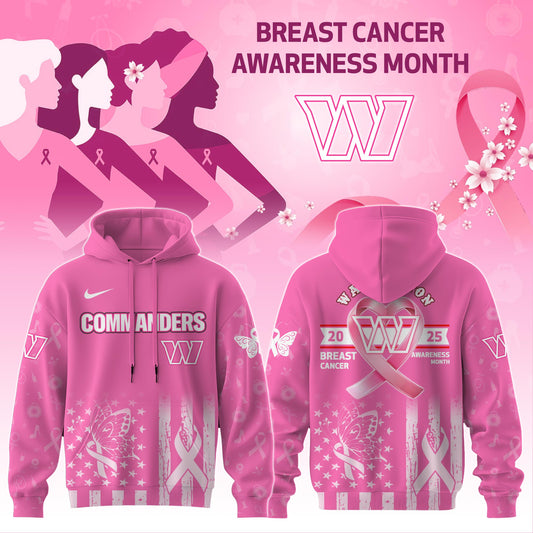 Washington Commanders Special Breast Cancer Awareness Month Limited Edition Hoodie 2025