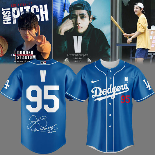 V BTS x Los Angeles Dodgers Jersey Special Version