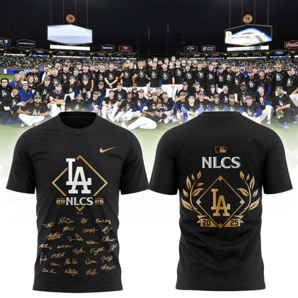 LA.Dodgers 2025 National League Division Series Champions Combo Golden Black T-Shirt