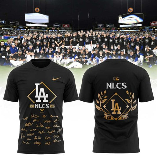 LA.Dodgers 2025 National League Division Series Champions Combo Golden Black T-Shirt