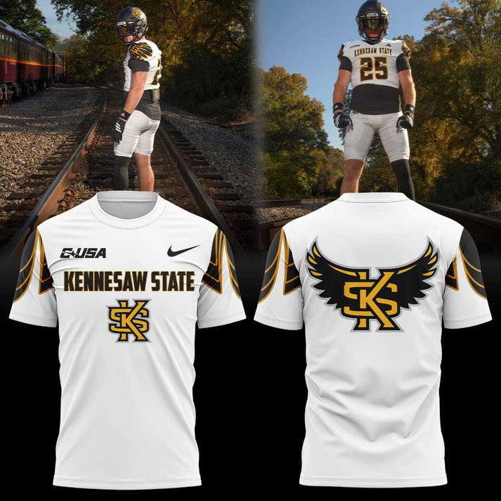 Kennesaw State Football CUSA Championship White T-Shirt - Kennesaw State Football Champions T-Shirt  - We are CUSA Champs - Tyche Joy Merch