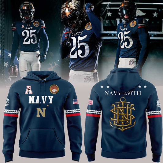 Navy Midshipmen 250th Anniversary Uniform Sideline Collection Replica Hoodie