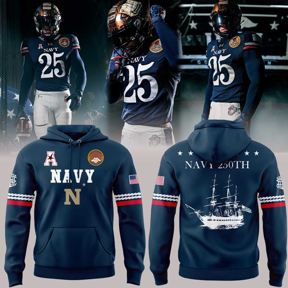 Navy Midshipmen 250th Anniversary Uniform Sideline Collection Replica Hoodie