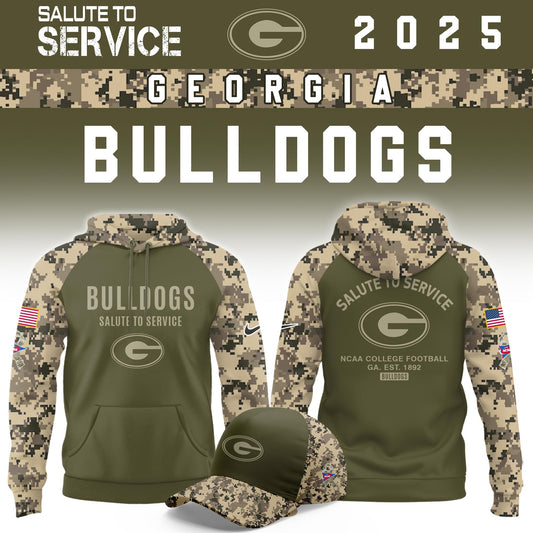 Georgia Bulldogs Salute To Service Limited Hoodie and Cap 2025 Collection