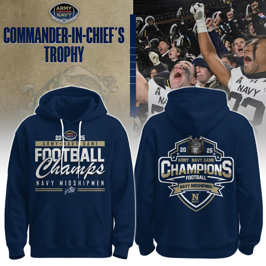Navy Midshipmen – Back-to-Back CIC Trophy Champions 2025 Combo Hoodie