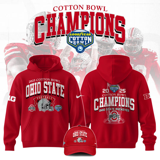 Ohio State Football Cotton Bowl Champions Unisex Red Hoodie