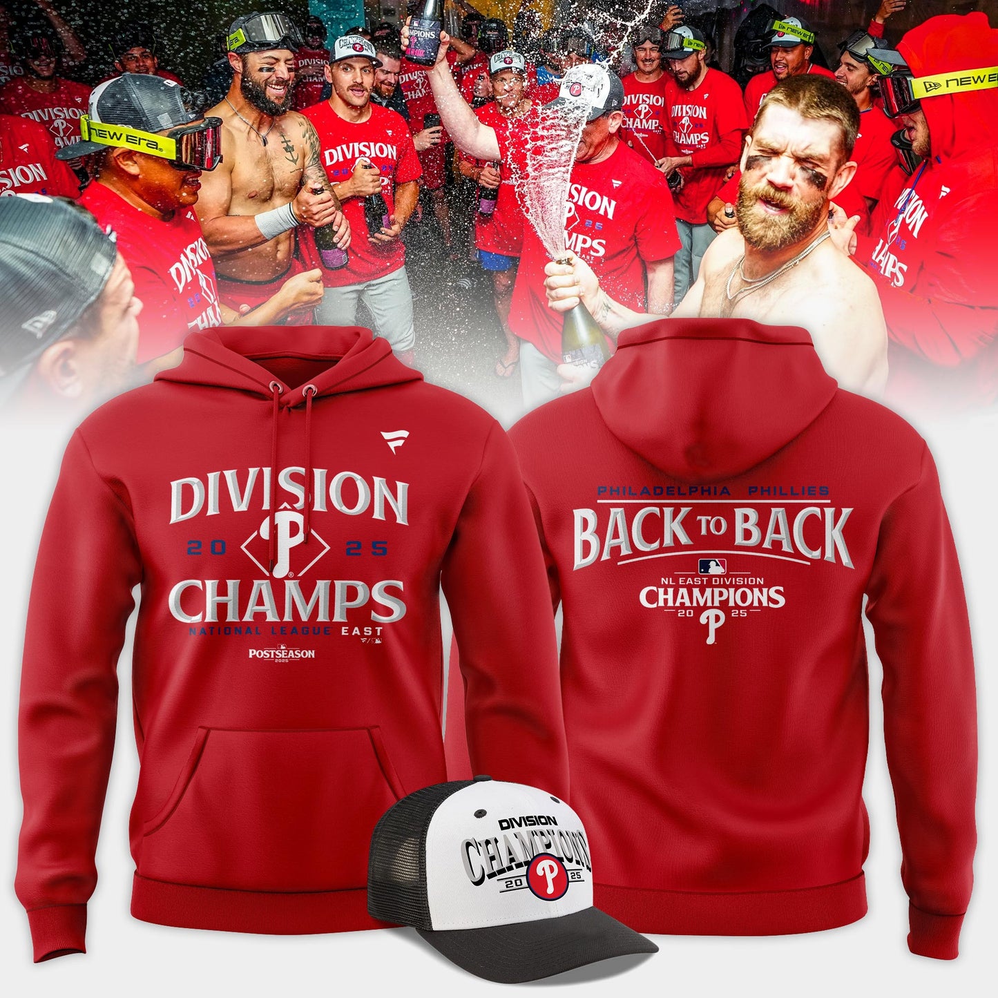 Philadelphia Phillies Hoodie BACK-TO-BACK NL EAST CHAMPIONS