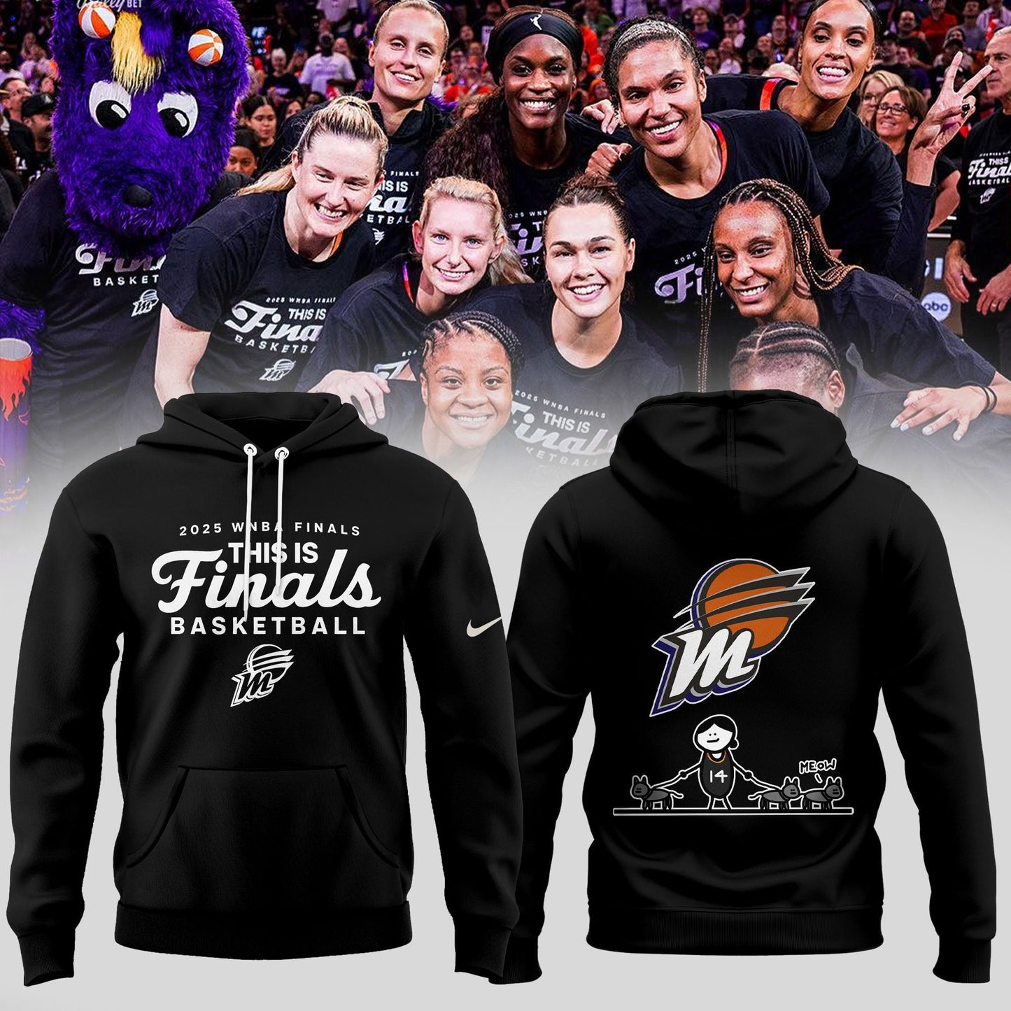 Phoenix Mercury 2025 Finals Hoodie Meow collections