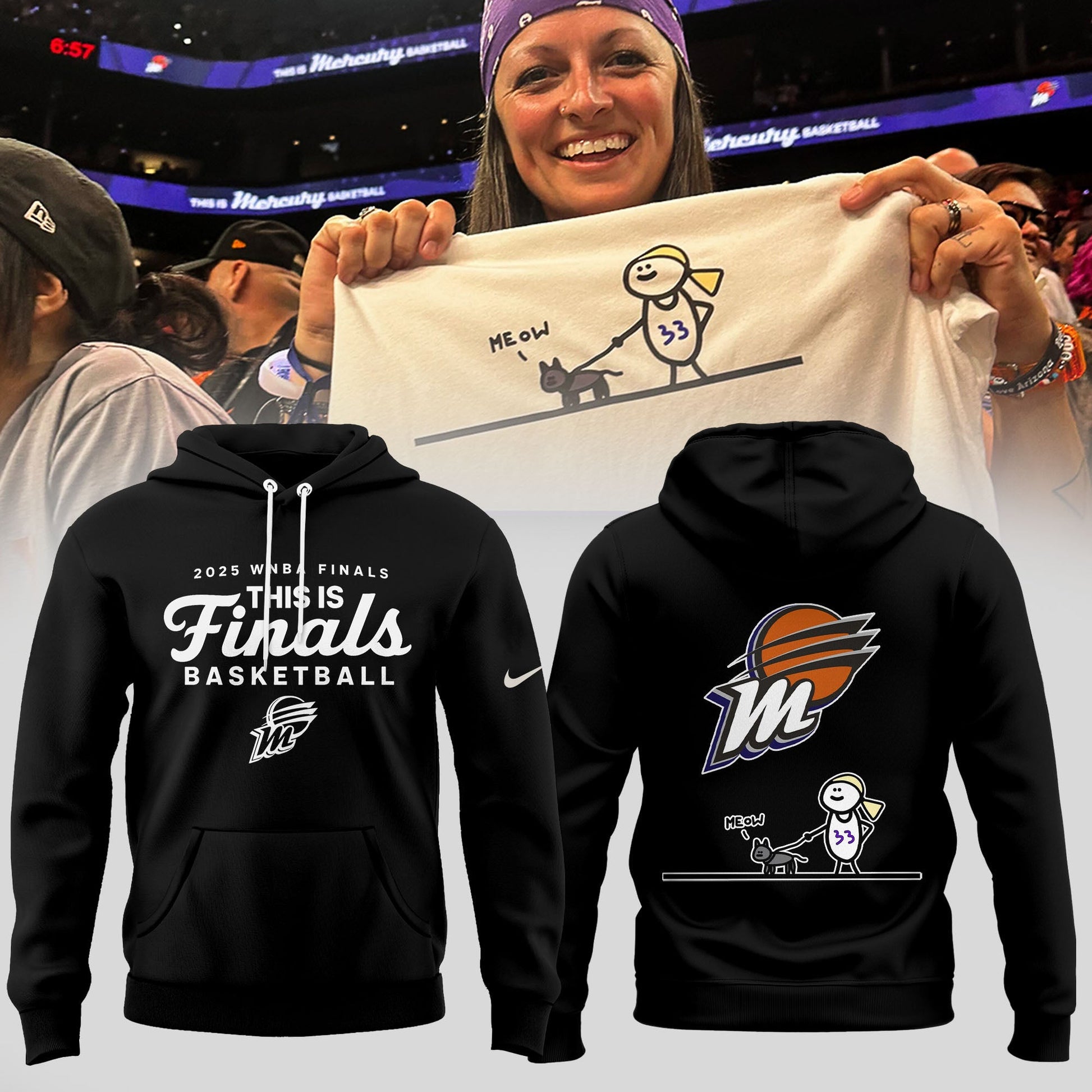 Phoenix Mercury 2025 Finals Hoodie Meow collections