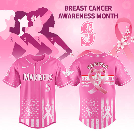 Seattle Mariners Breast Cancer Awareness Month Limited Edition Baseball Jersey