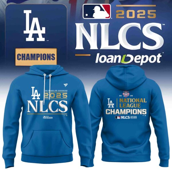 Los Angeles Dodgers 2025 National League Champions Hoodie 2-Side Blue