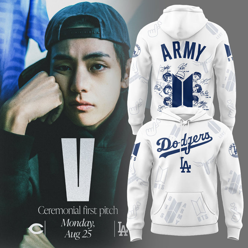 Army BTS x Los Angeles Dodgers Hoodie Special Version