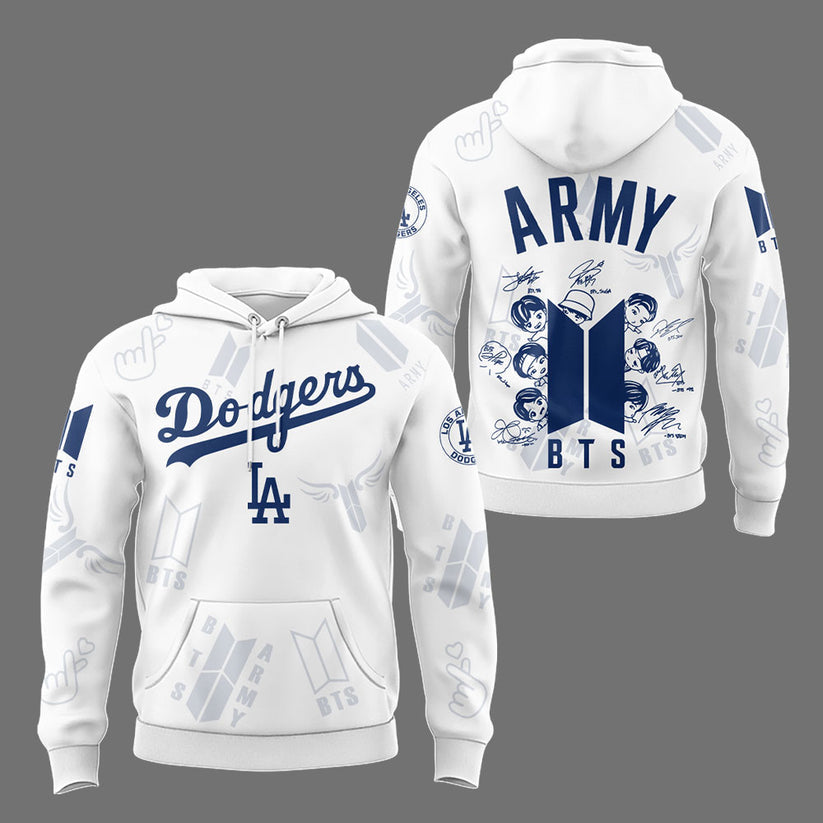 Army BTS x Los Angeles Dodgers Hoodie Special Version