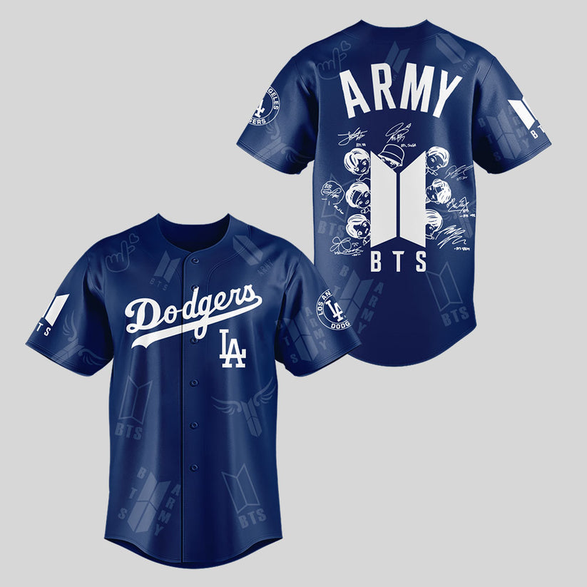 Army BTS x Los Angeles Dodgers Jersey Special Version