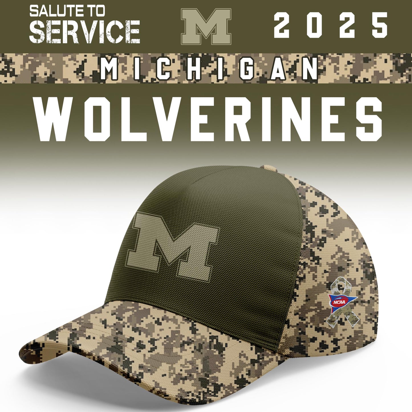 Michigan Wolverines Salute To Service Limited Hoodie and Cap 2025 Collection