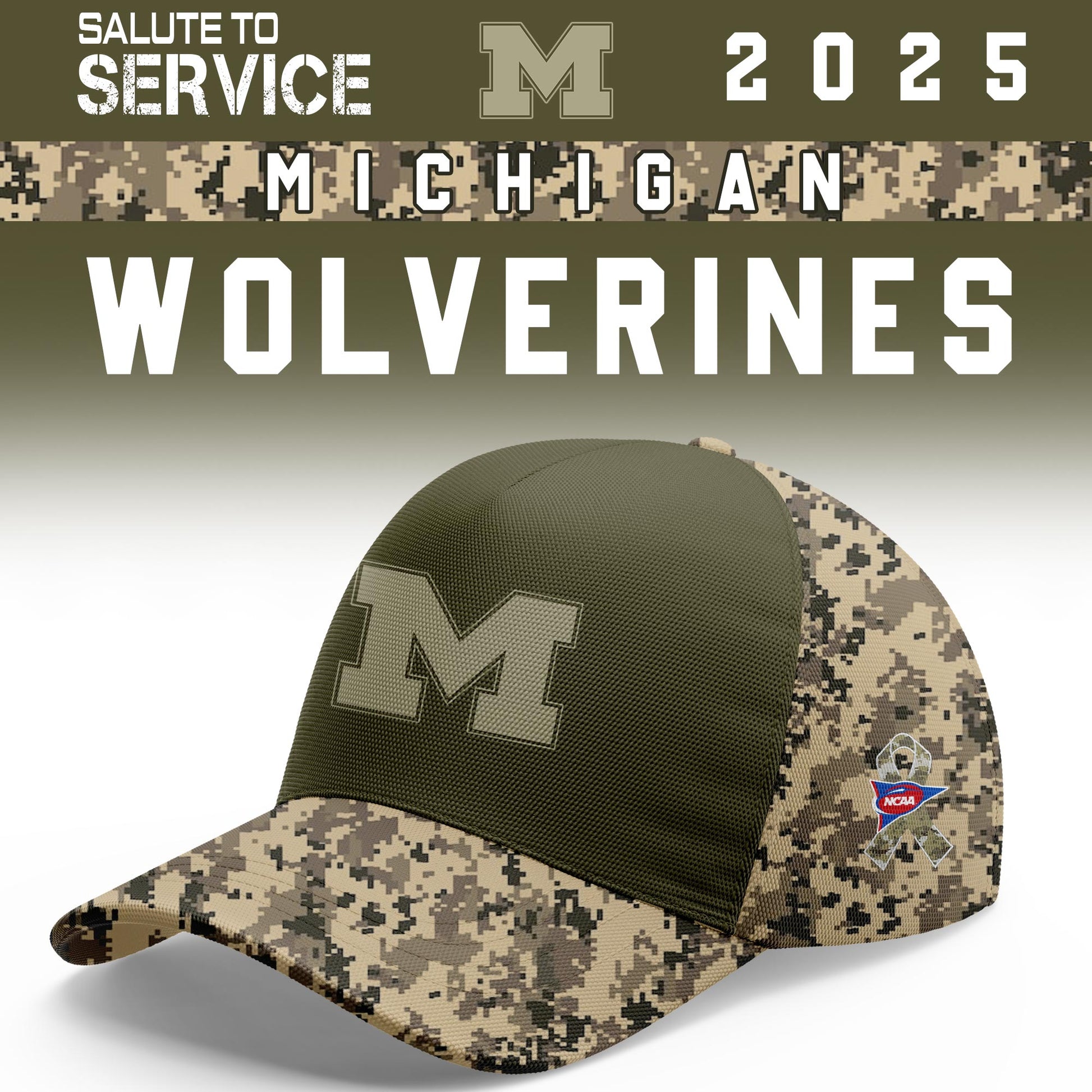 Michigan Wolverines Salute To Service Limited Hoodie and Cap 2025 Collection