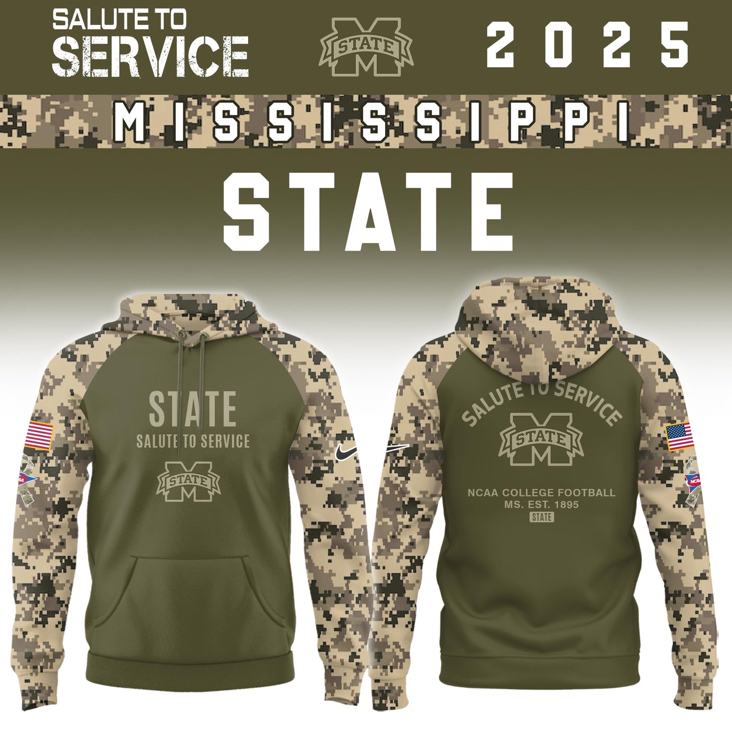 Mississippi State Salute To Service Limited Hoodie and Cap 2025 Collection