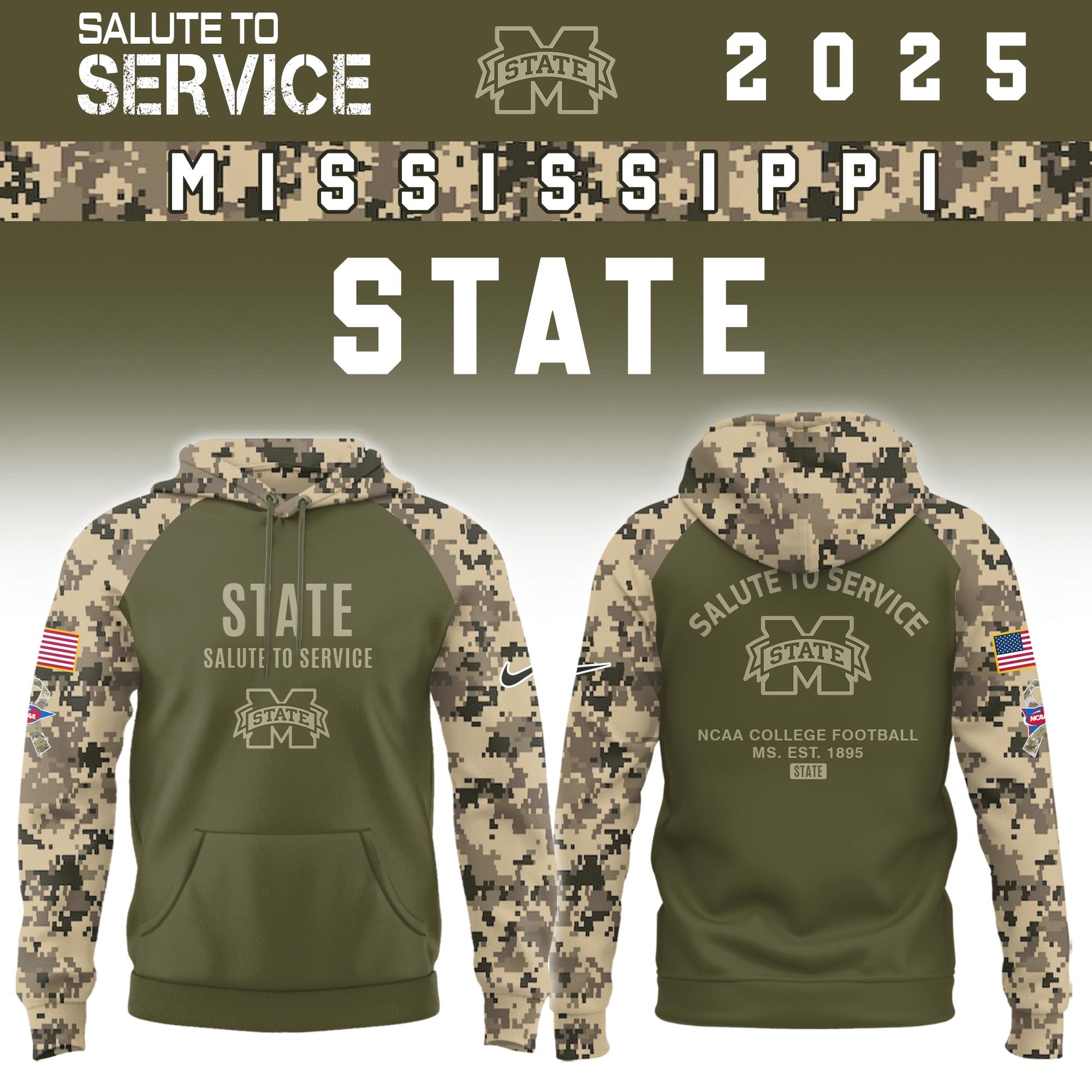 Mississippi State Salute To Service Limited Hoodie and Cap 2025 Collection