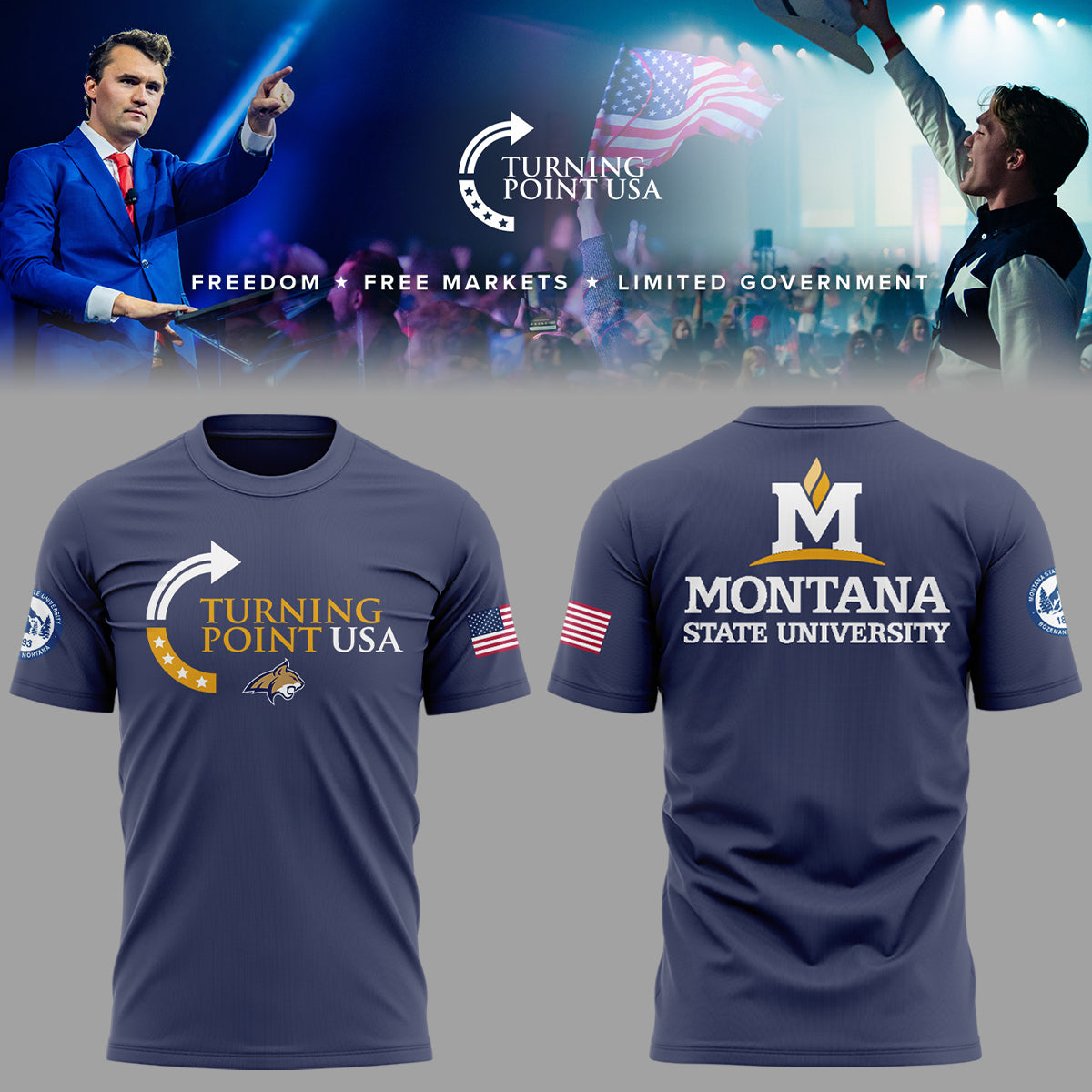 University Of Montana State x Turning Point USA 2025 TShirt