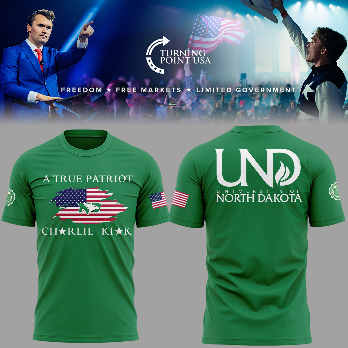 University Of North Dakota x Turning Point USA 2025 TShirt