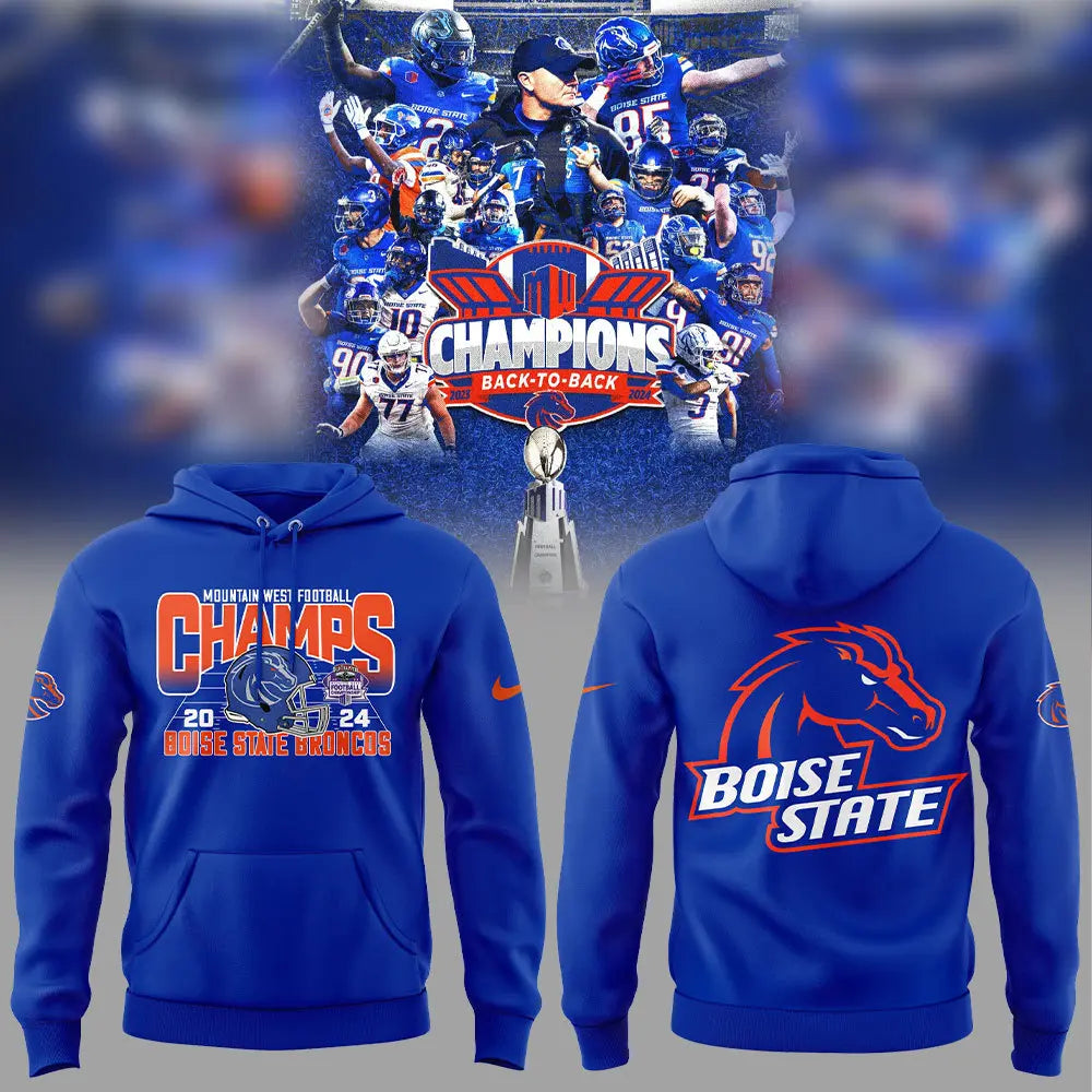 Boise State Broncos 2024 Mountain West Conference Football Champions Hoodie Set+NT07122408ID10DS11