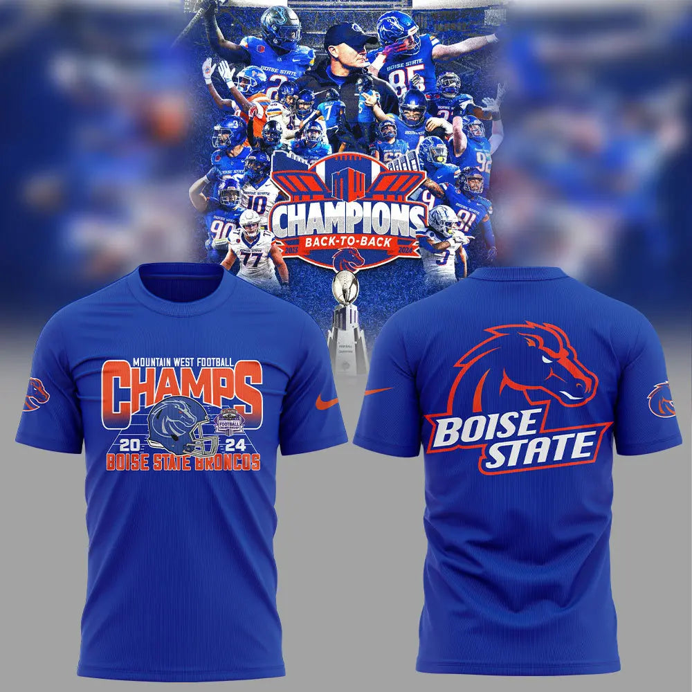 Boise State Broncos 2024 Mountain West Conference Football Champions T-Shirt Set+NT07122409ID10DS11