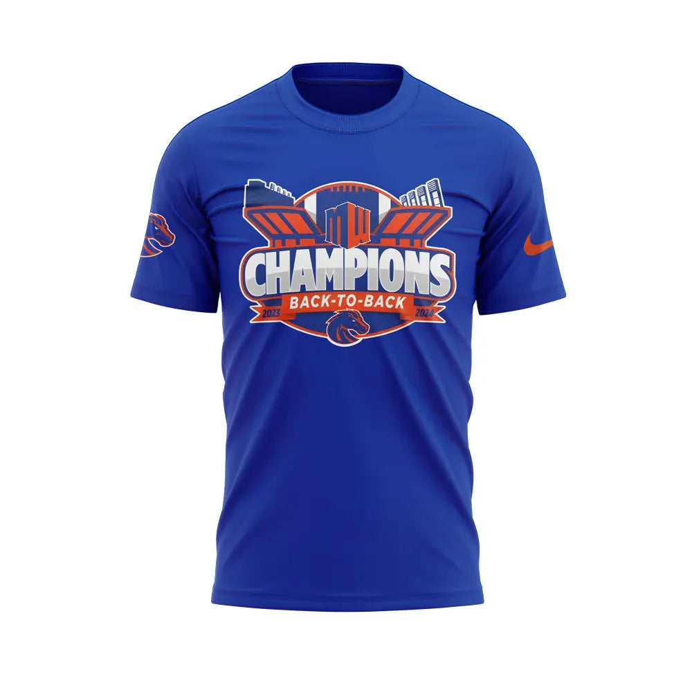 Premium Boise State Broncos Gear - Boise State Broncos 2024 Mountain West Conference Football Champions T-Shirt Set BSB 06