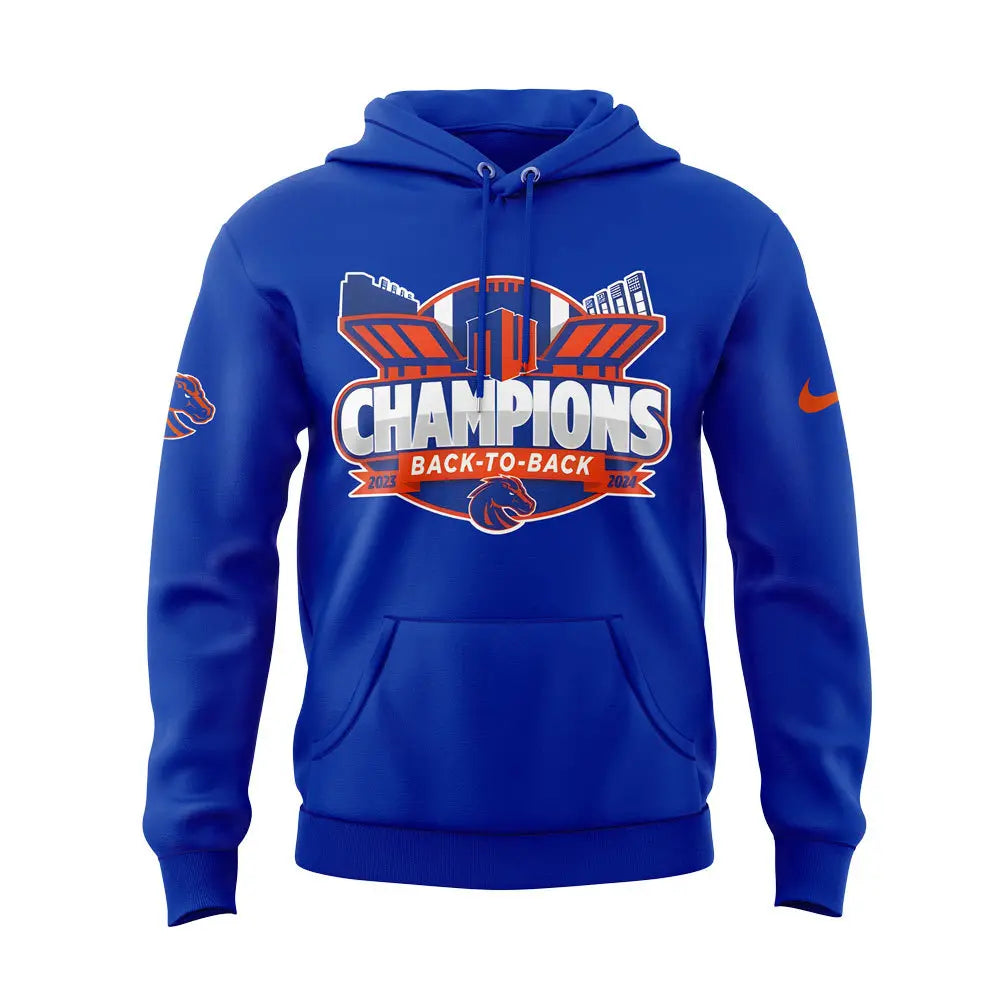 Premium Boise State Broncos Gear - Boise State Broncos 2024 Mountain West Conference Football Champions Hoodie Set BSB 02