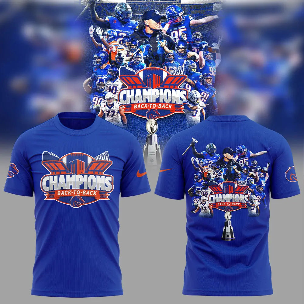 Boise State Broncos 2024 Mountain West Conference Football Champions T-Shirt Set+NT07122414ID10DS11