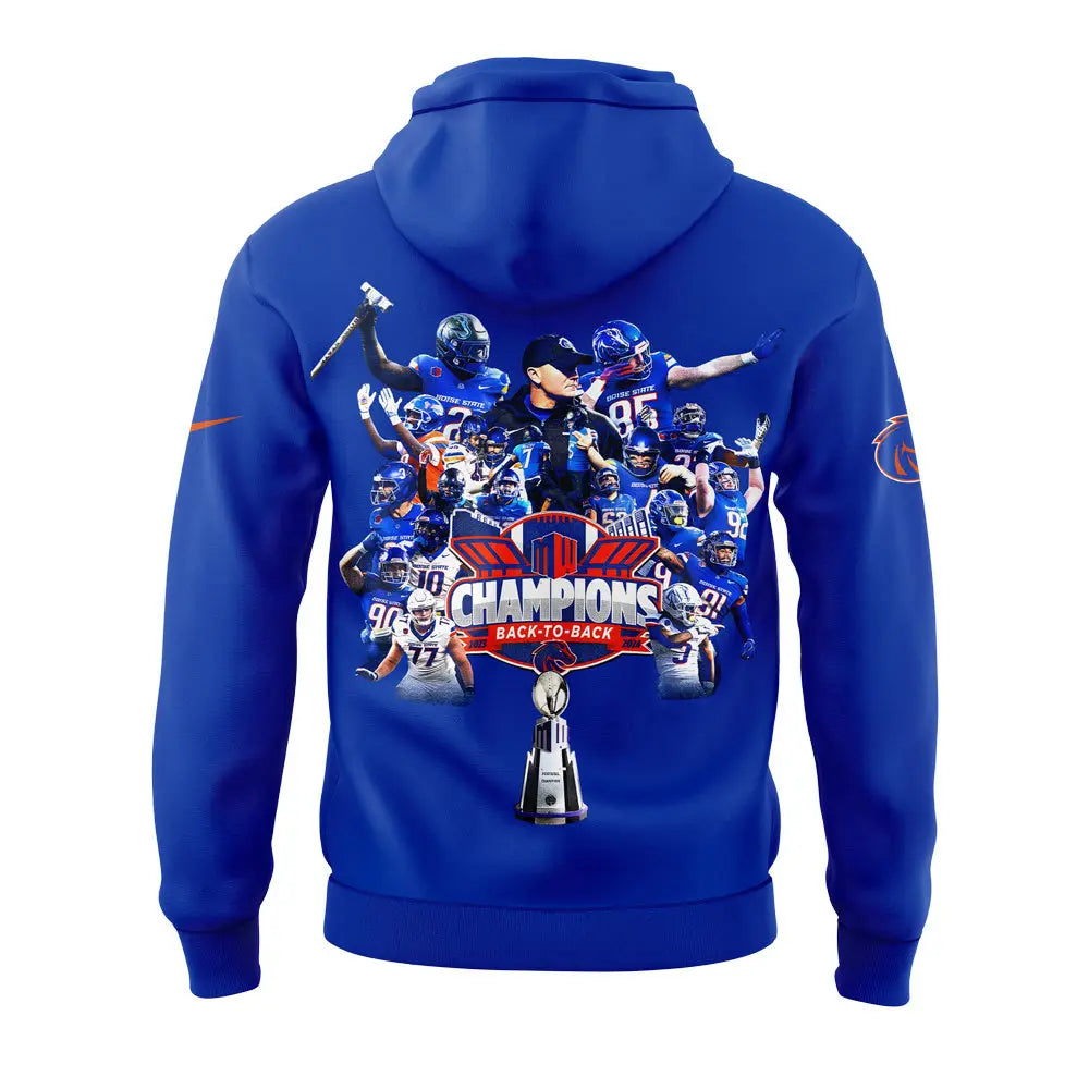 Premium Boise State Broncos Gear - Boise State Broncos 2024 Mountain West Conference Football Champions Hoodie Set BSB 02