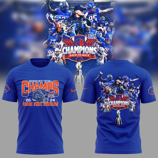 Boise State Broncos 2024 Mountain West Conference Football Champions T-Shirt Set+NT07122416ID10DS11